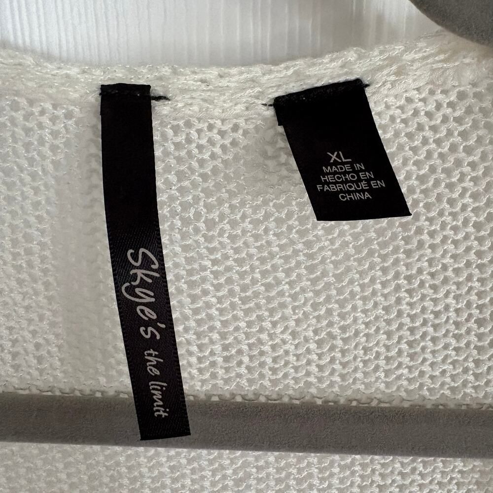 Skye's the Limit Knit Open Front Cardigan White XL - Picture 2 of 12